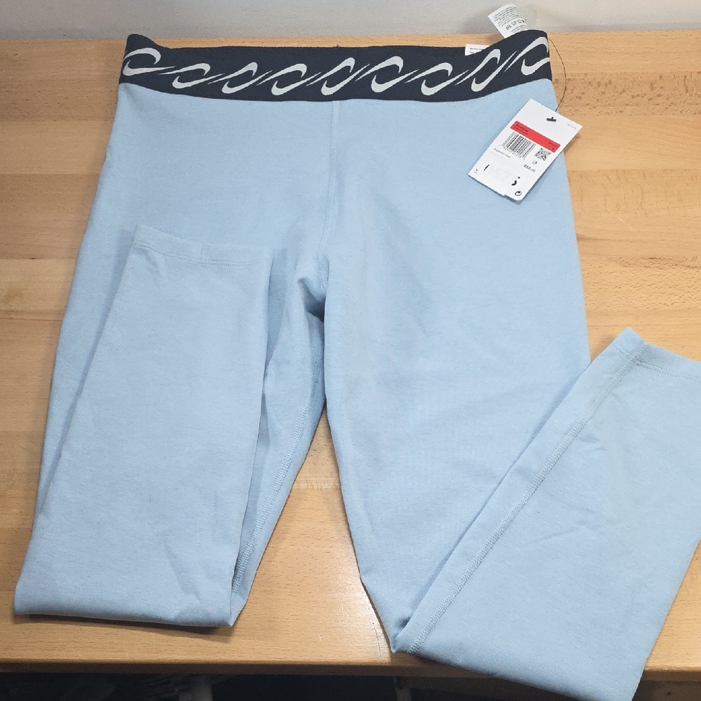 Nike Blue Track Pants with Chain-Link Waistband